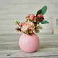 Metal ball flower vase pink