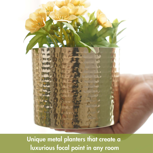 Metal Hammered mini Table Top Planter 