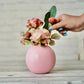 Metal ball flower vase pink