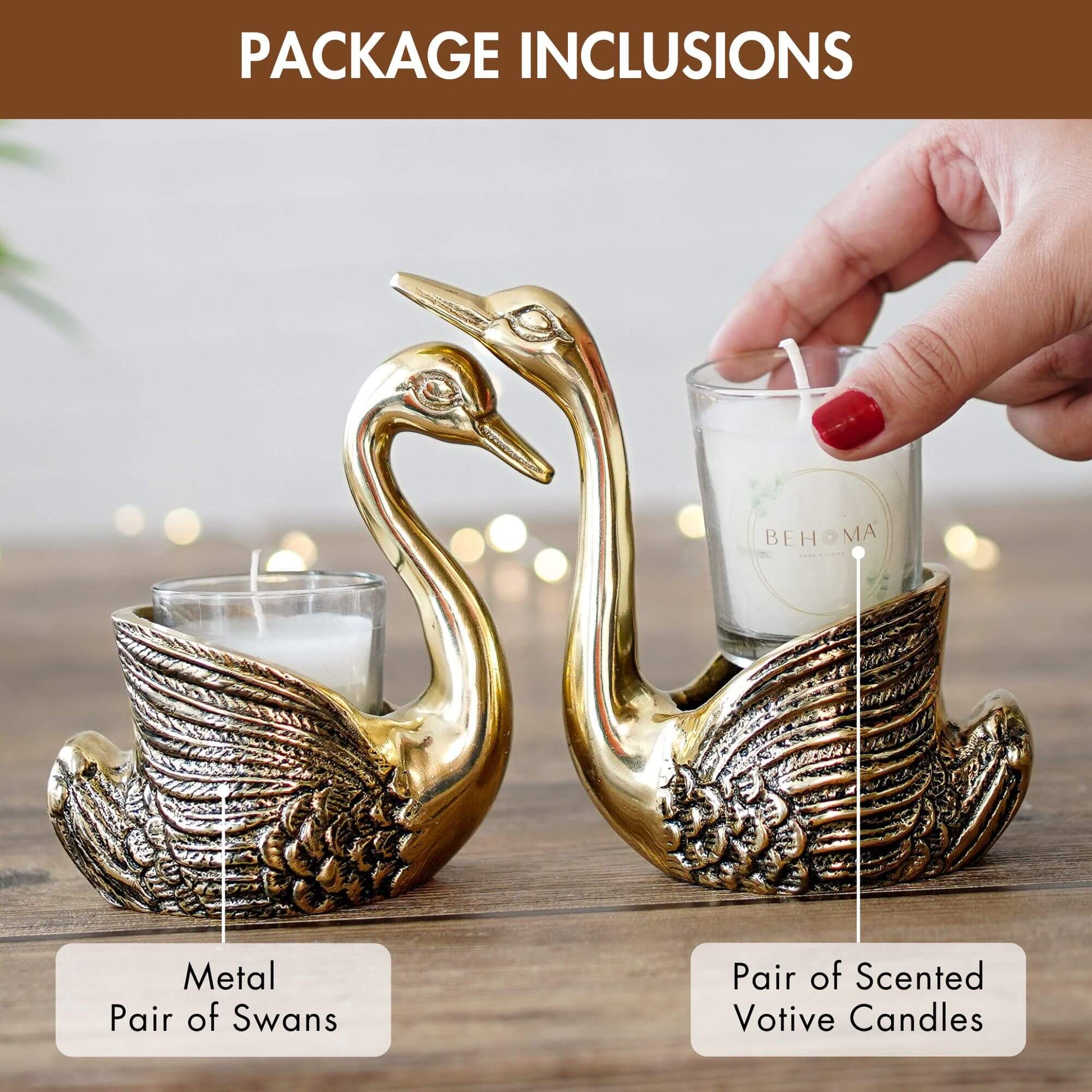 Swan Candle Holder, Metal Swan, valentine's day gift