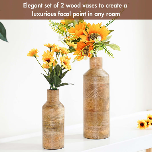 Bottle shape flower vase, Set of 2 