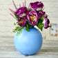 Metal ball flower vase blue large 