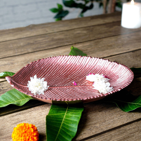 Leaf shaped platter, Copper 