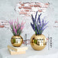 Metal ball flower vase gold set of 2 