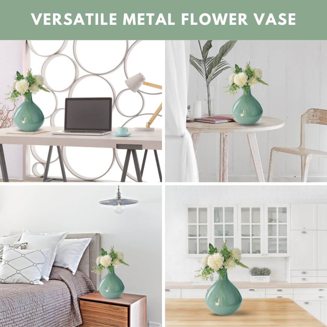 Mist green tall flower vase