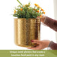 Metal Hammered gold planter large 