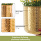 Metal Hammered gold planter large 