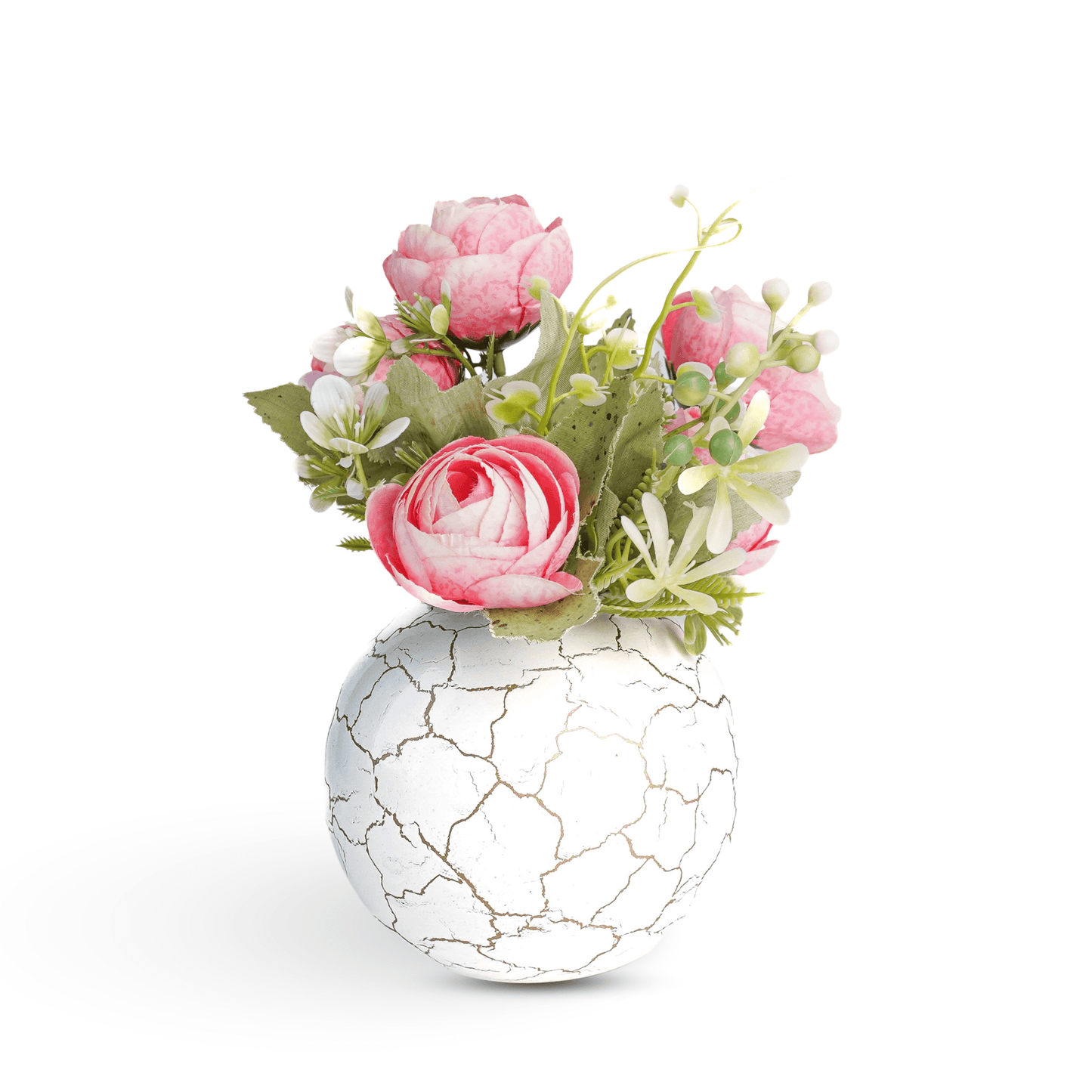 Crackled Ball flower vase Small