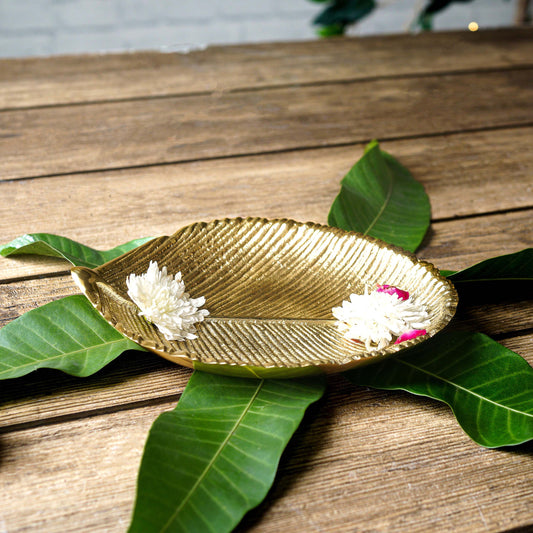 Leaf tray for decoration, Gold 