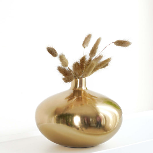 Behoma Golden Elegance Flower Vase, Wide