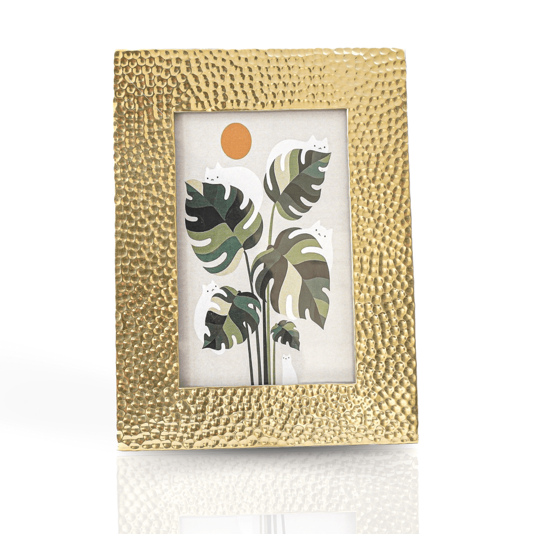 Metal Hammered Photo Frame , Gold - 4x6