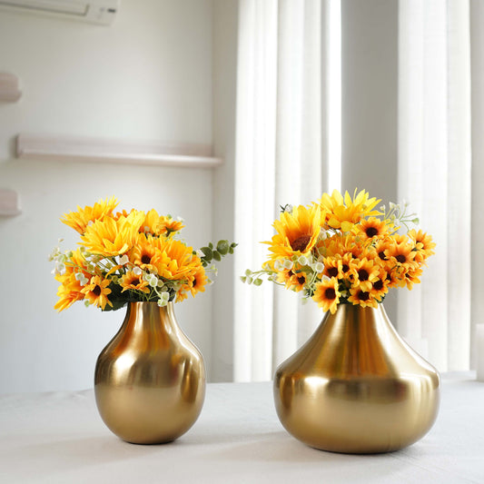 Golden Droplet Vase, Set of 2
