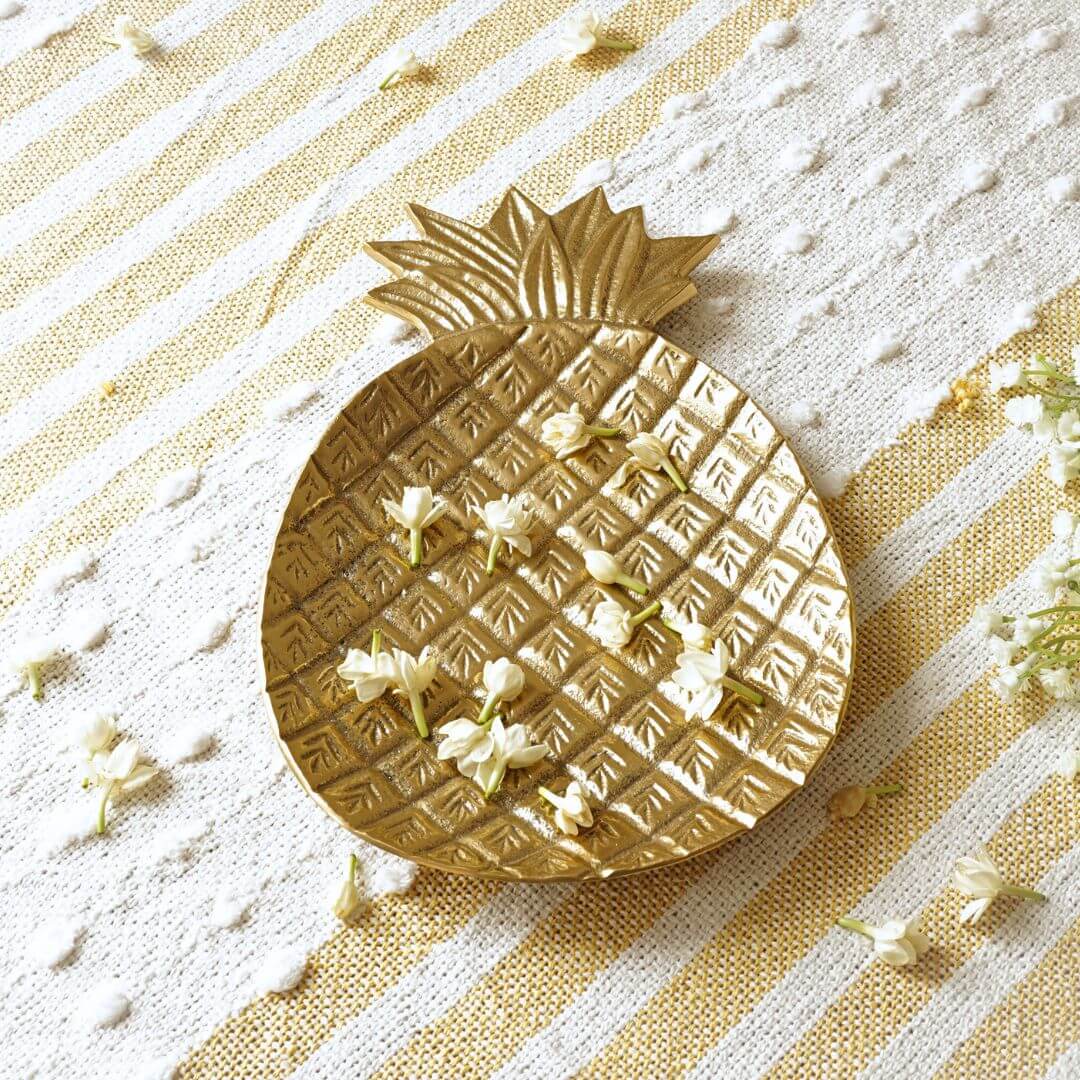 Gold, Pineapple tray for decoration