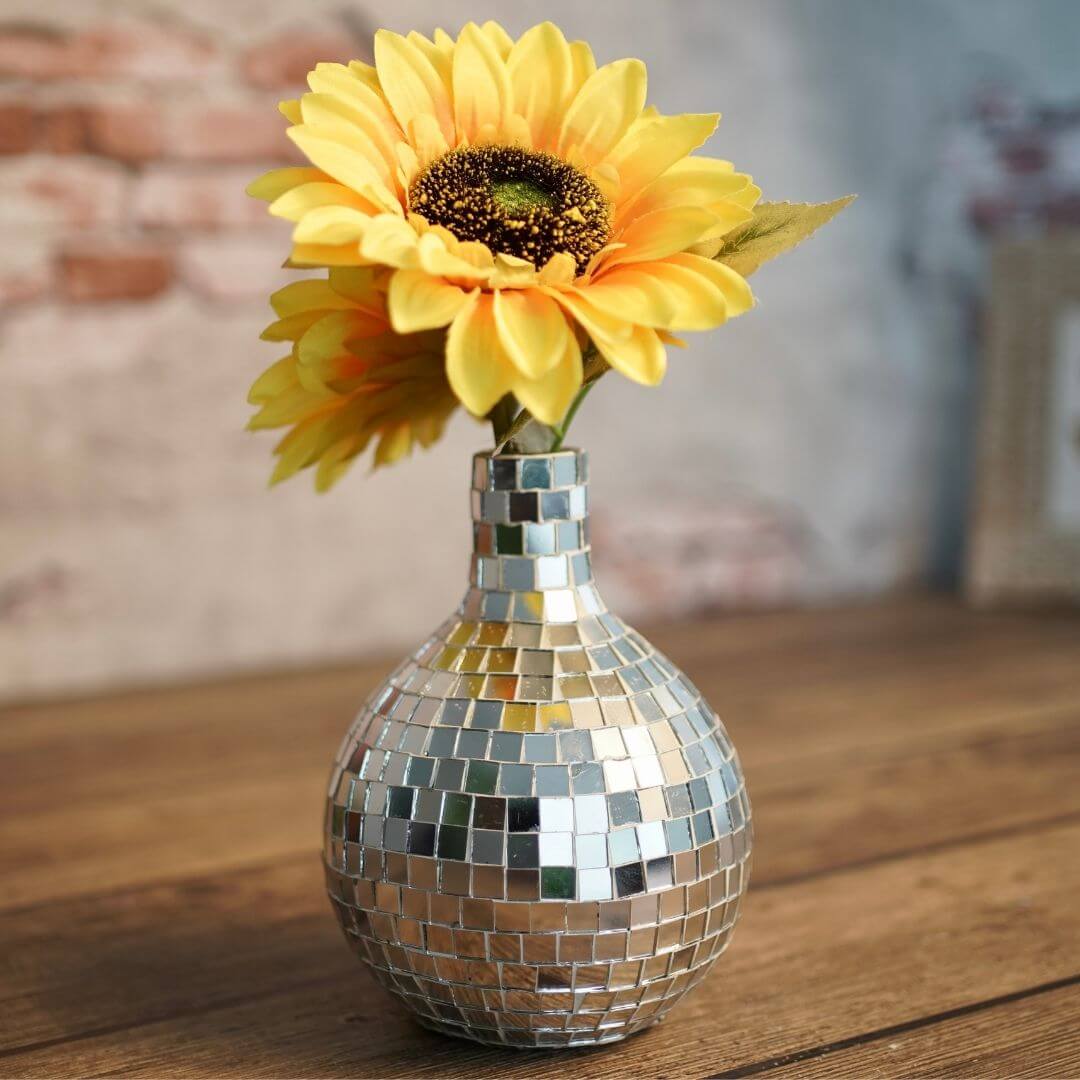 Disco ball flower vase