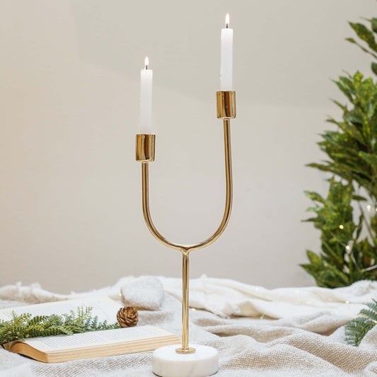 Golden Arc Dual Candle Holder