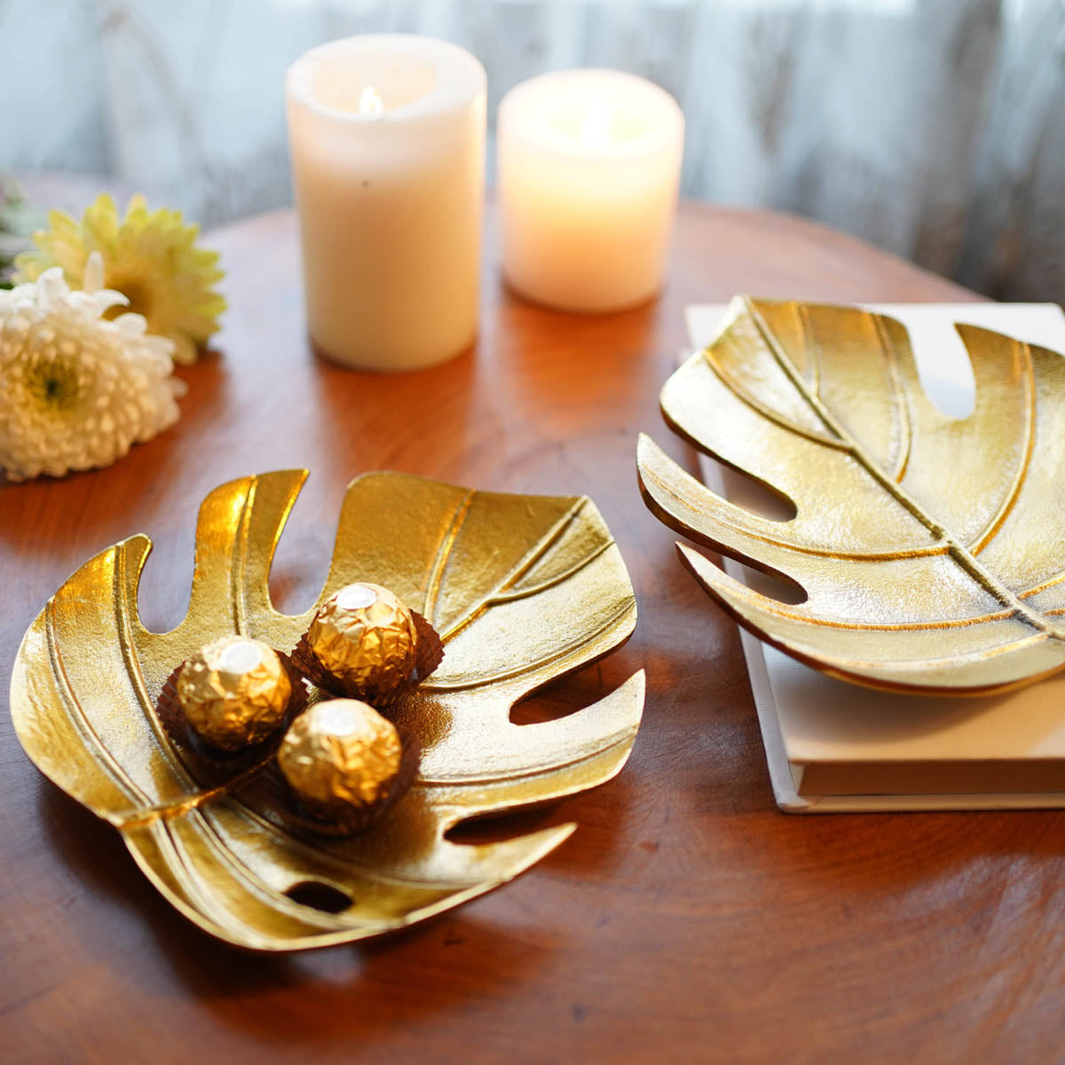 Gold, Monstera leaf tray 