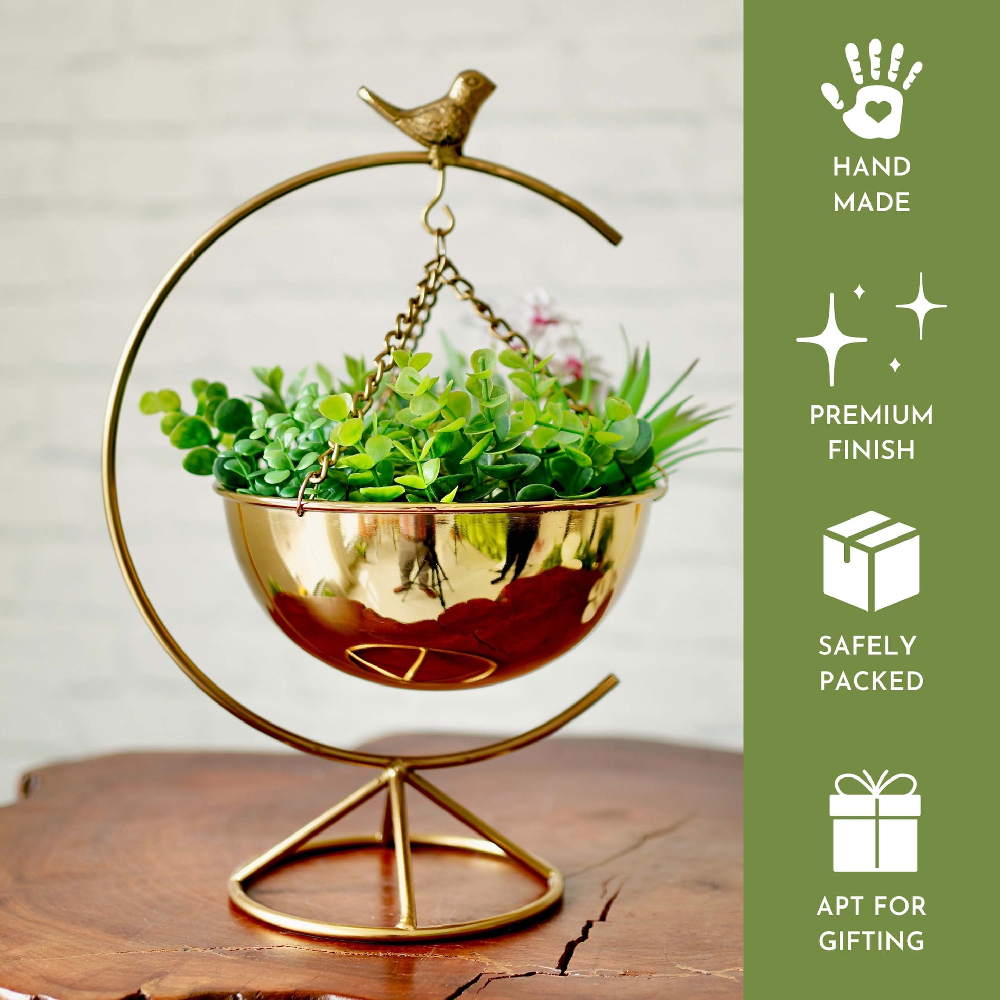 Metal Gold Bird plant stand 