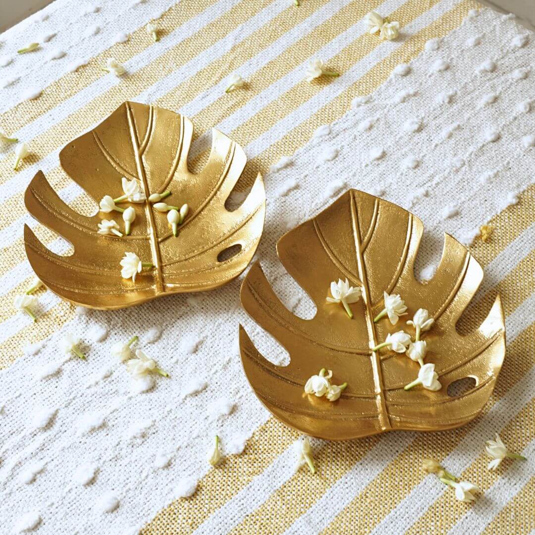 Gold, Monstera leaf tray