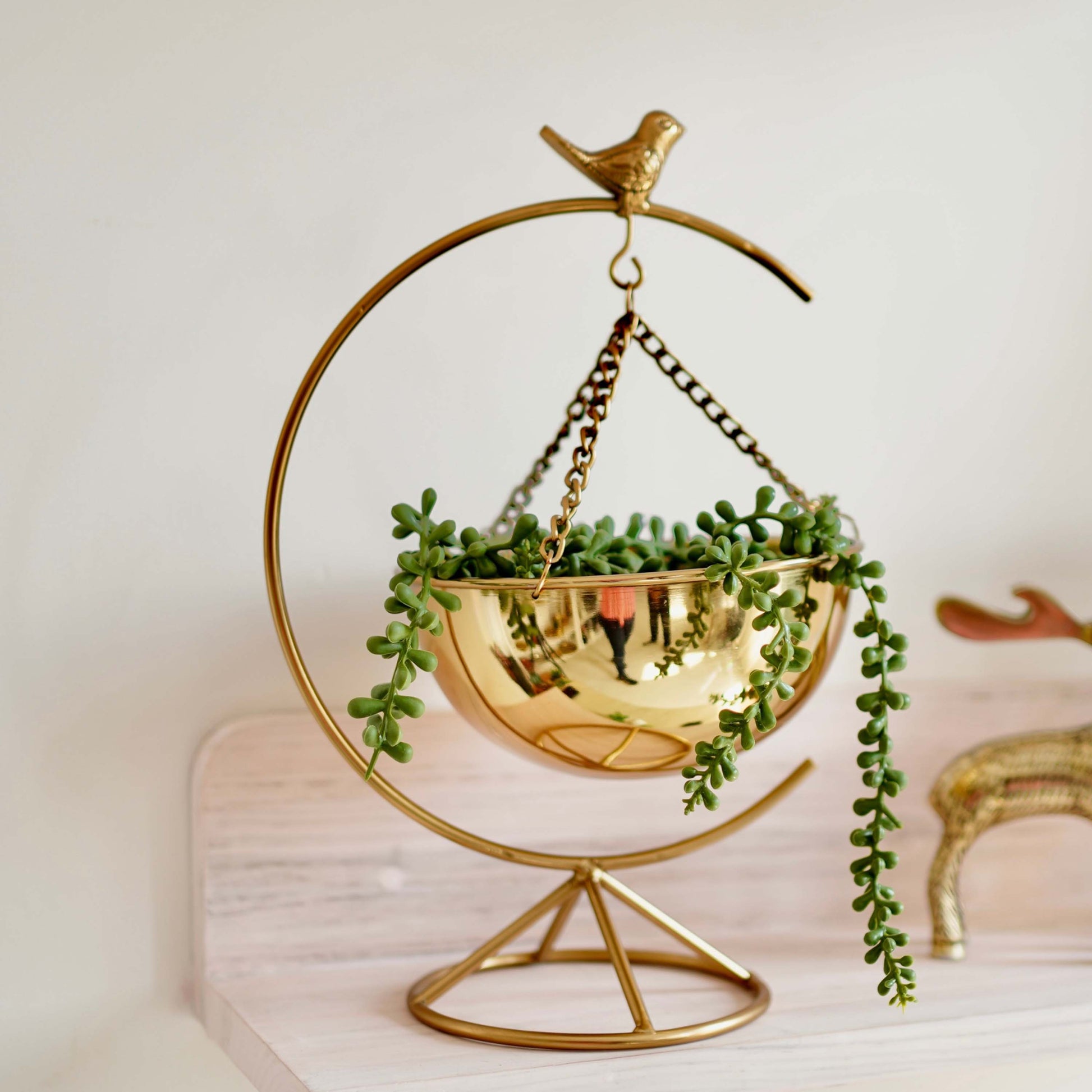 Metal Gold Bird plant stand 