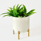 Metal Hammered White Planter Small