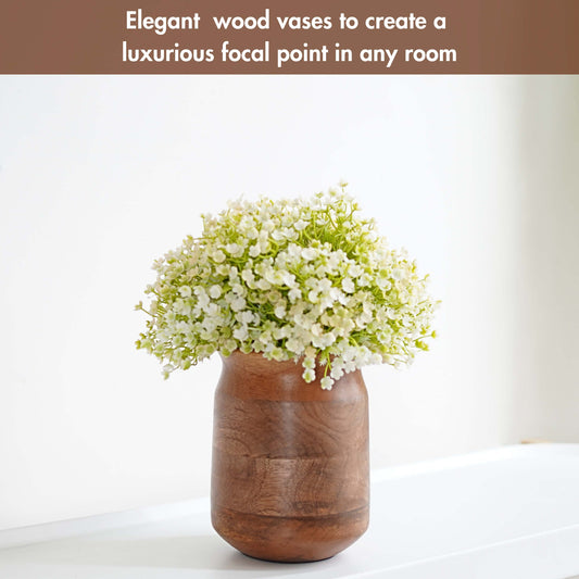 Barni Style flower vase, Set of 2, Walnut finish 