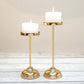 Golden Pillar Candle Holder Set