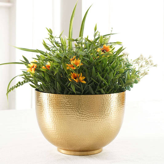 Elegant Hammered Bowl Planter