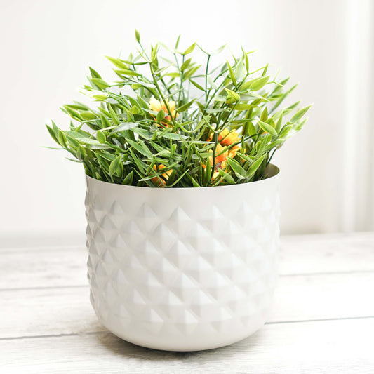 Metal Pineapple planter, White