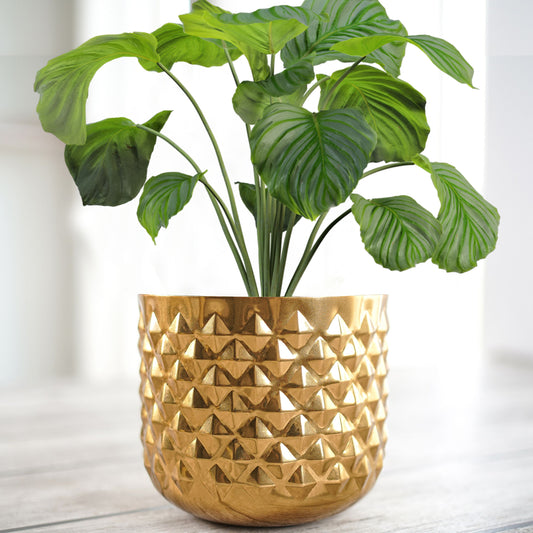 Metal Pineapple Planter gold