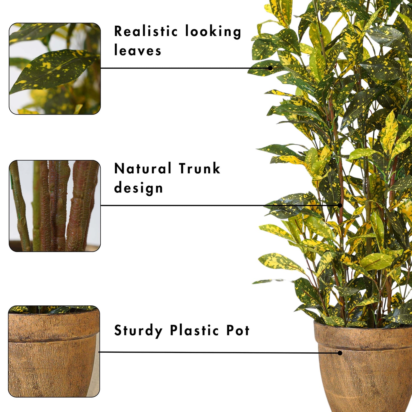 Yellow croton, Artificial Plant