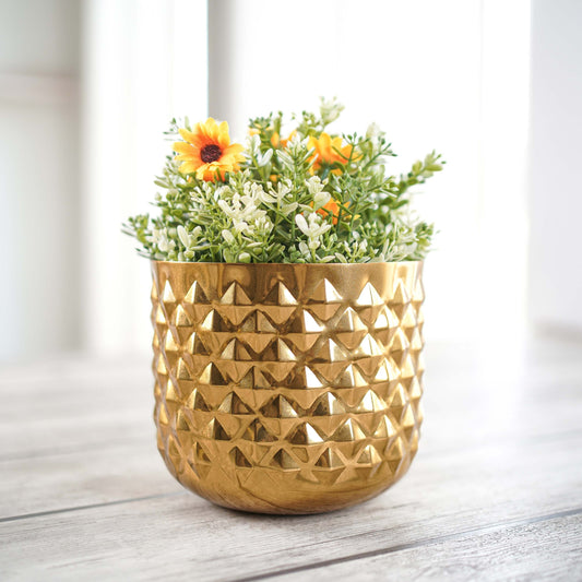 Metal Pineapple Planter gold