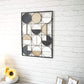 Metal Wall Hanging Art Decor, Black, Gold & White