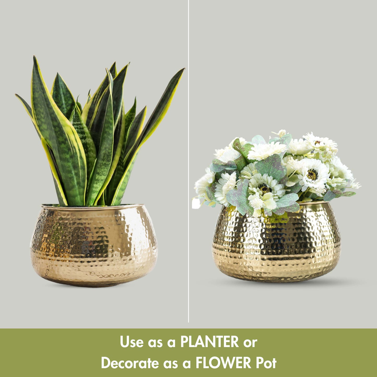 Classic Planter, Hammered, Gold