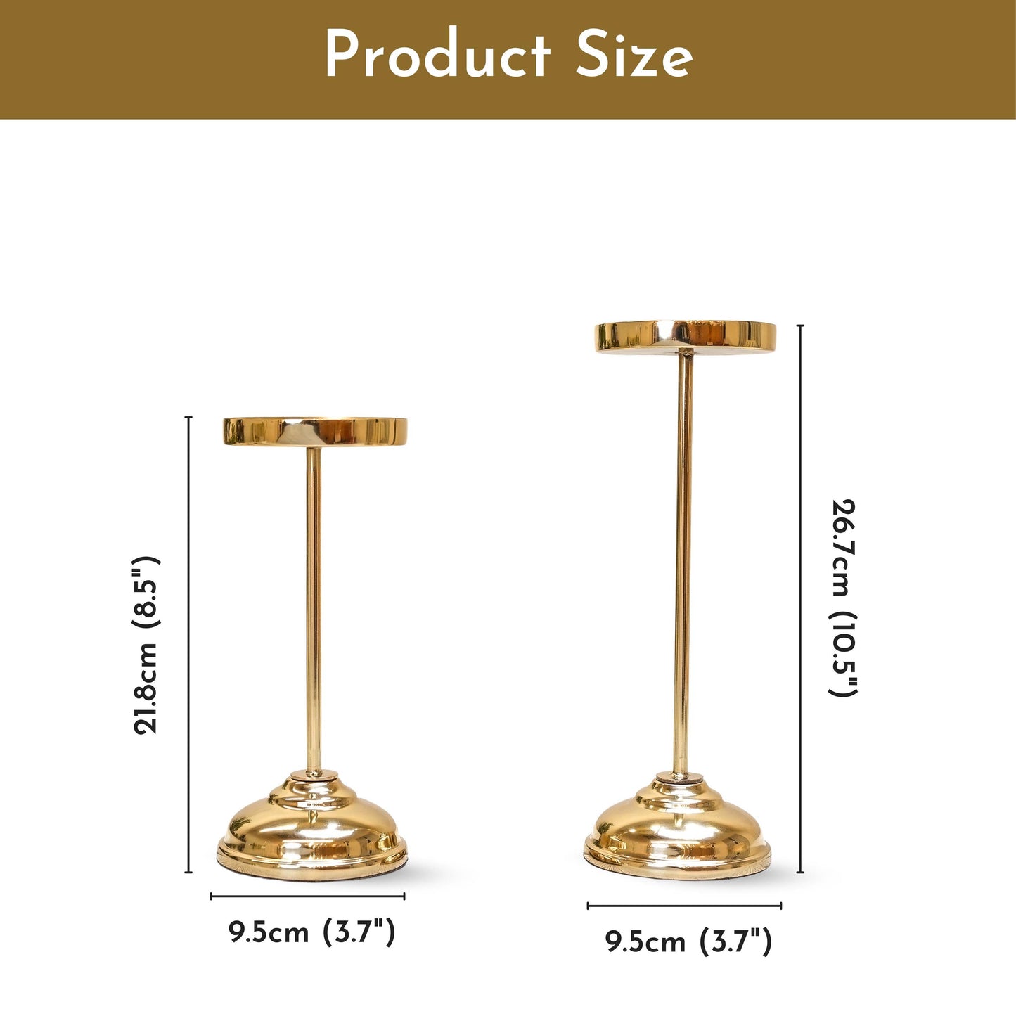 Golden Pillar Candle Holder Set