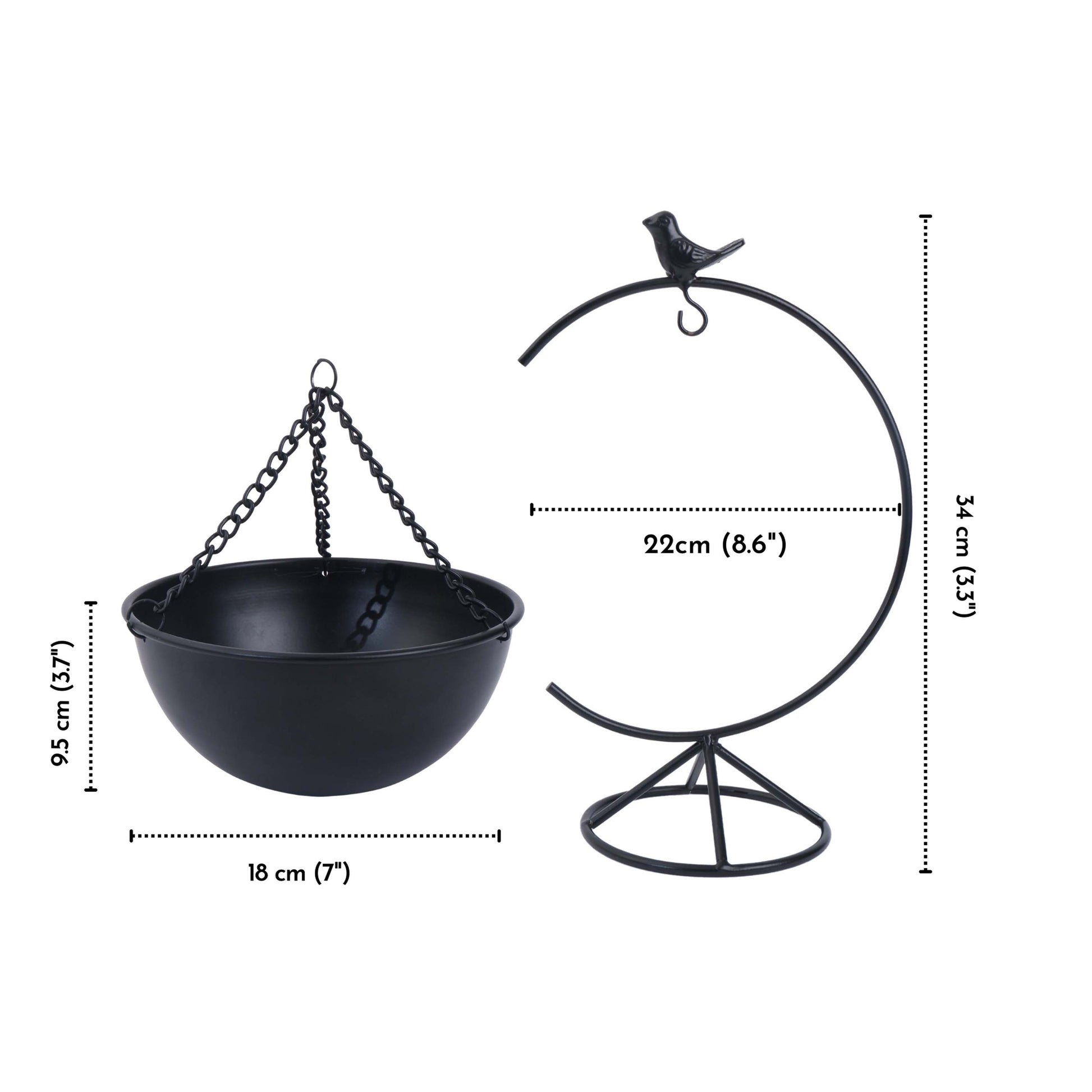 Metal Black Bird plant stand 