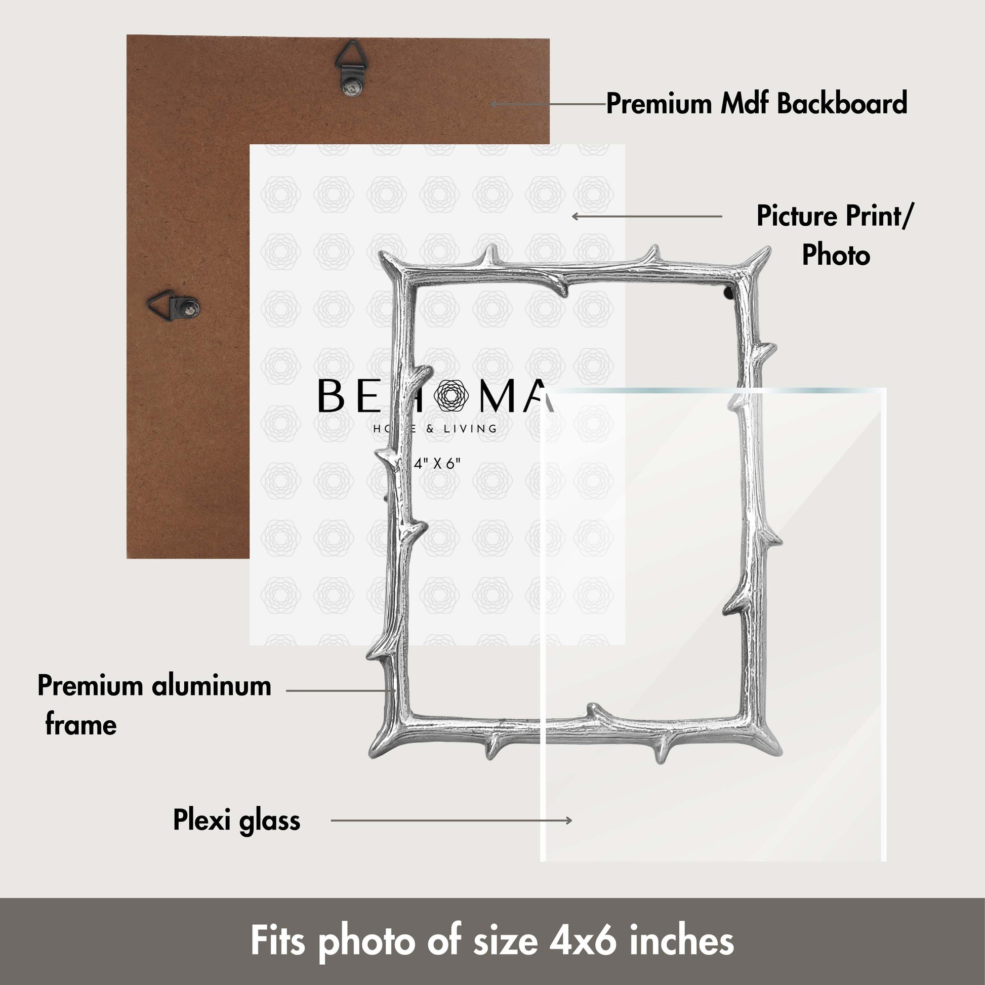 Behoma Metal Twig Frame, Set, Silver