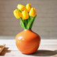 Metal bud Flower vase Orange -Small