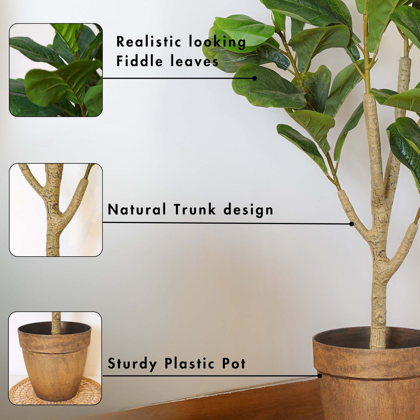 Fiddle Leaf Elegance, Artificial Plant