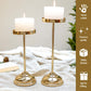 Golden Pillar Candle Holder Set