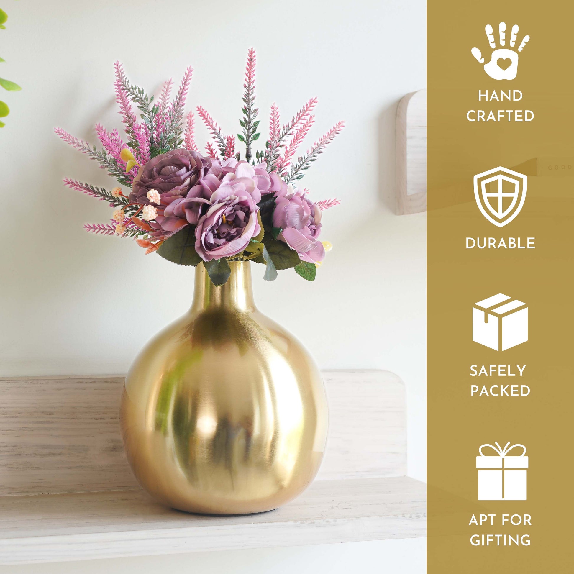 Metal Golden Flower vase