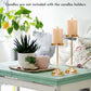 Golden Pillar Candle Holder Set