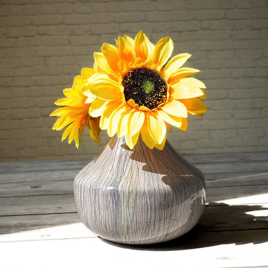 Metal Flower Vase, Multi Color, 6.1''