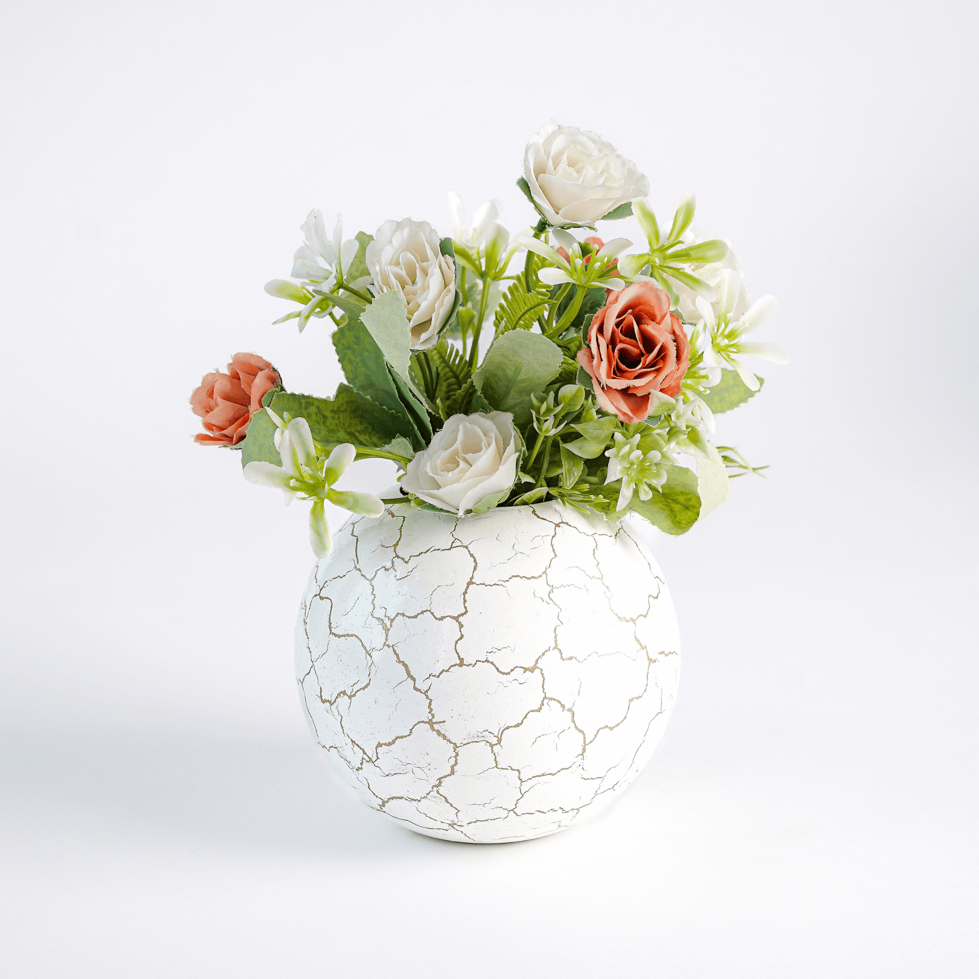 Crackled Ball flower vase Small