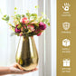 Metal Drop Shape vase, Gold- 5.5''X 7.6''