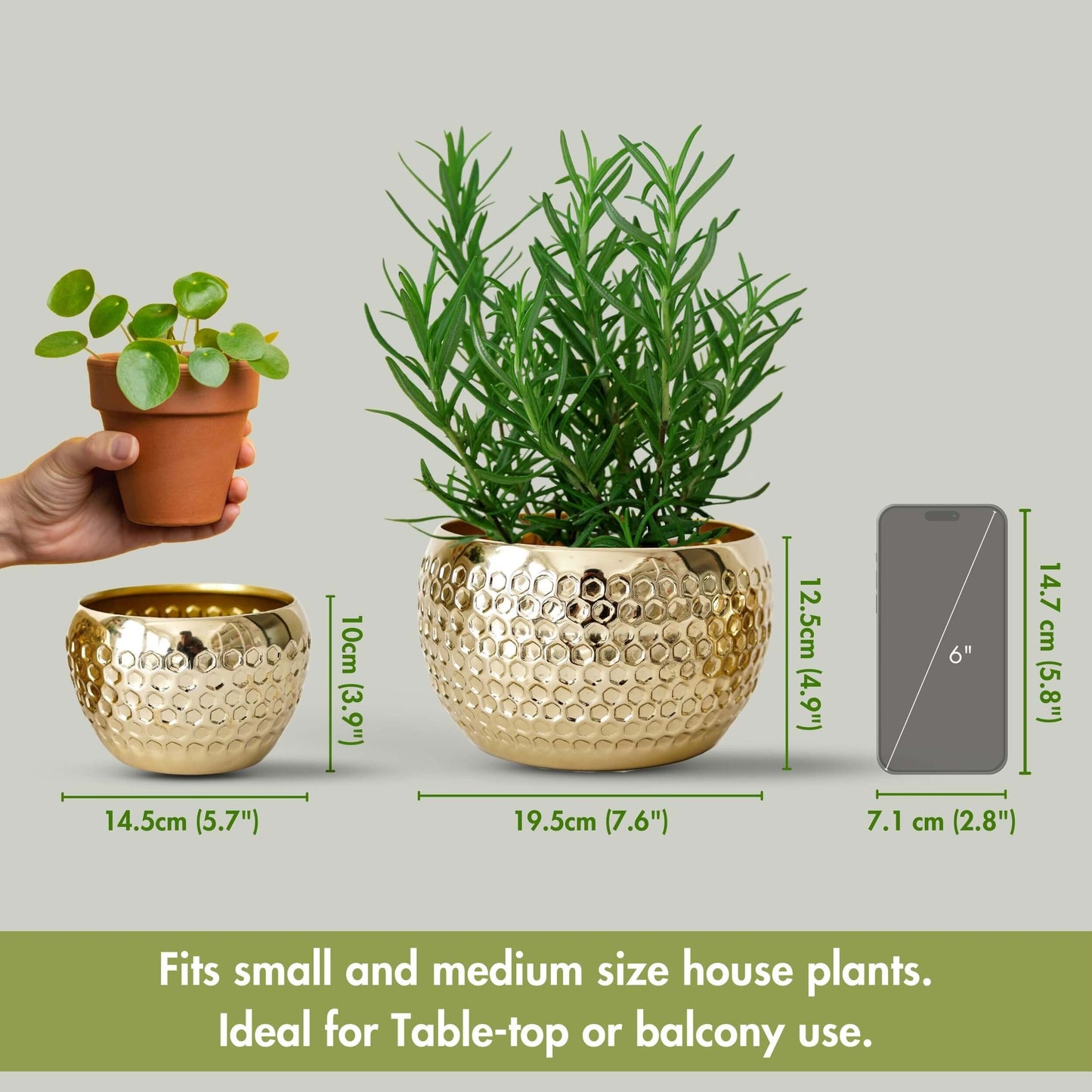 Metal Honeycomb design planter, set of 2 