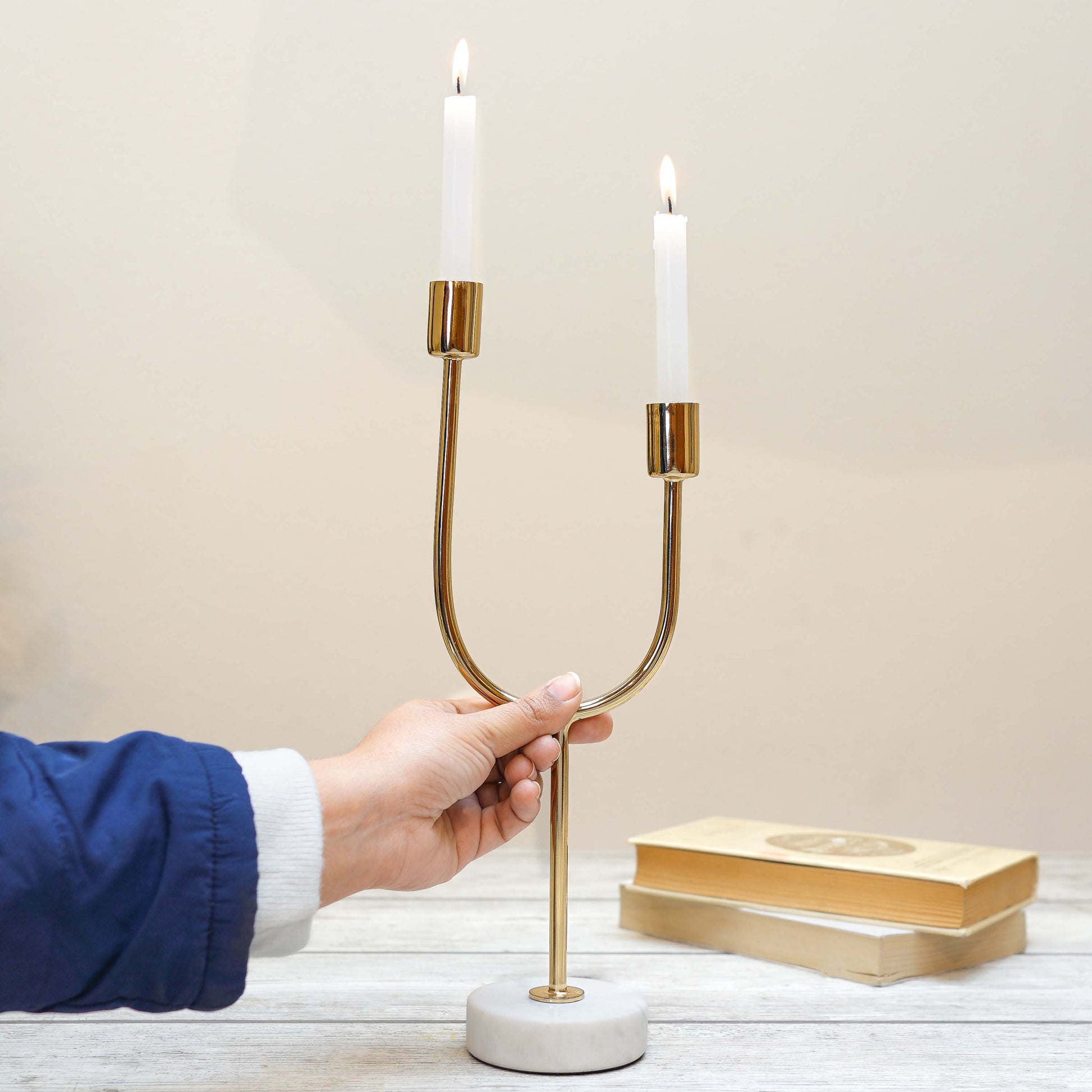 Dual Arc Tapper Candle Holder