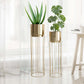 Hammered Metal Planters With Tall Stands, Set Of 2