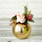 Metal ball flower vase gold small