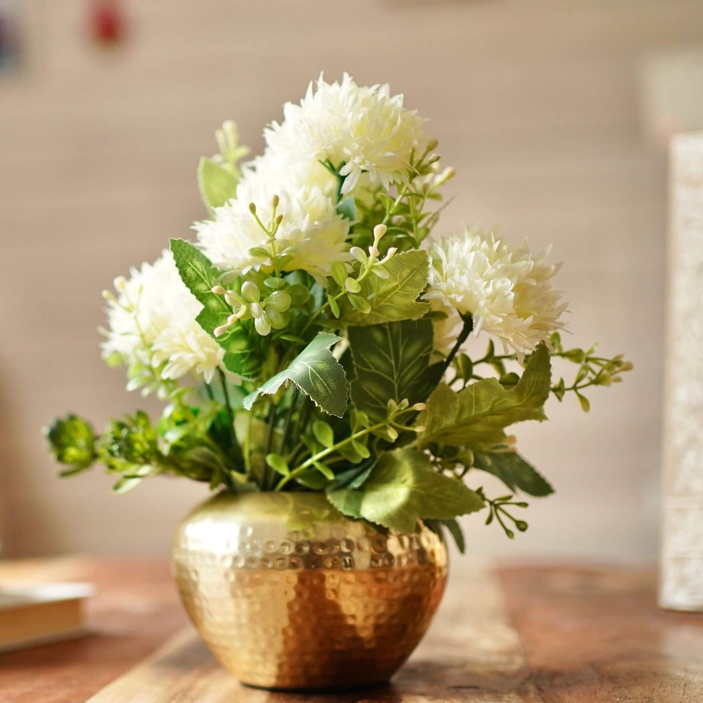 Gold metal plant stand