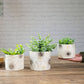 Metal White marble plant stand set of 3